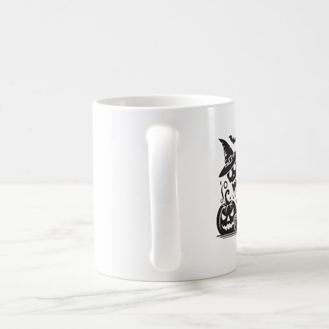 Silhouette de tasse de café de citrouille de crâne (Poignée)