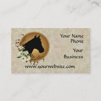 Silhouette de tête de cheval et cartes de visite