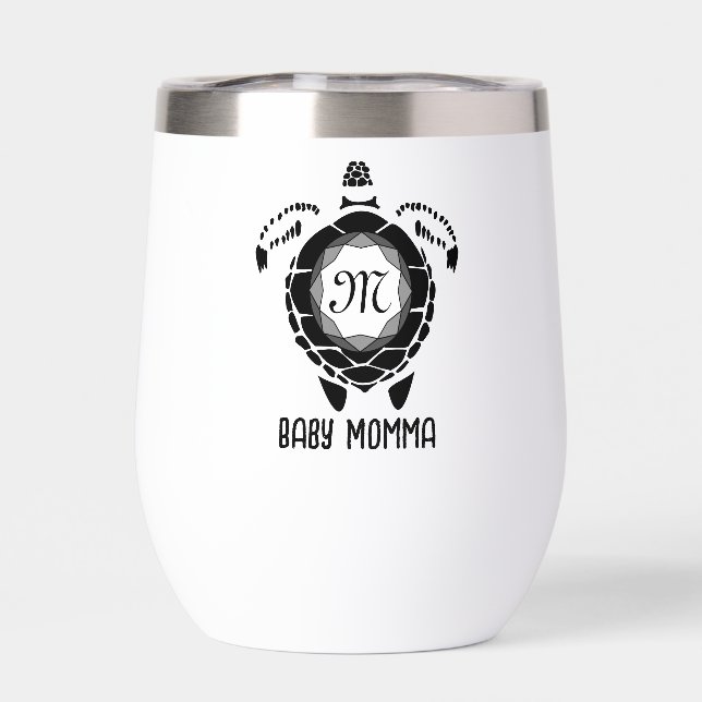 Silhouette de tortue de la mer Noire Monogramme Cu (Arrière)