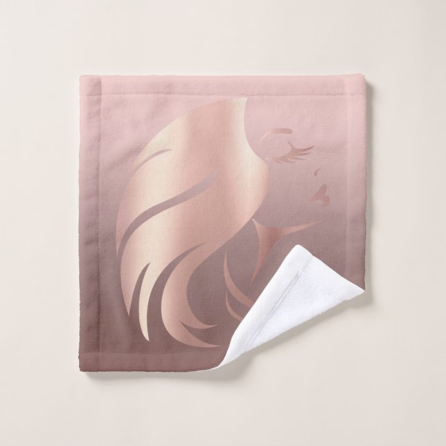 Silhouette de visage de fille tendance cool (Gant de toilette)