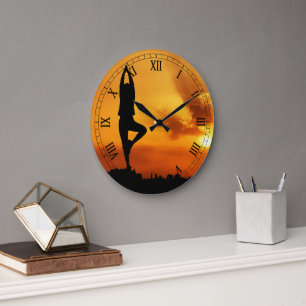 Silhouette de yoga - Horloge personnalisée