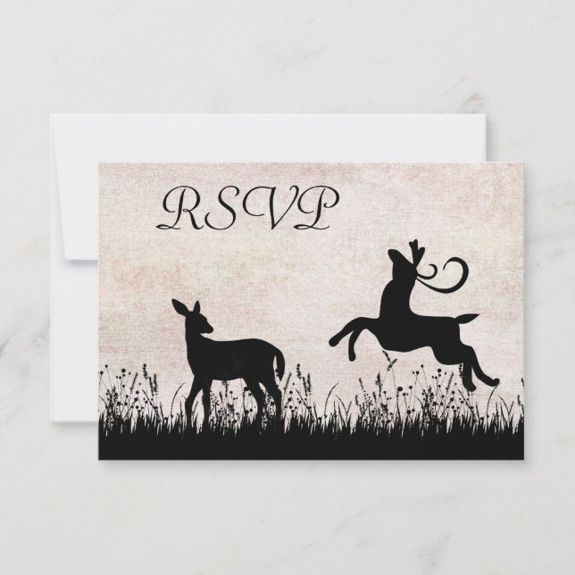 Silhouette Deer dans le mariage pré RSVP (Devant)