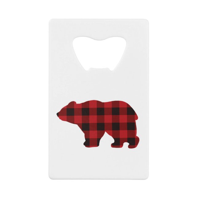 Silhouette d'ours classique rouge noir plaid [moti (Devant)