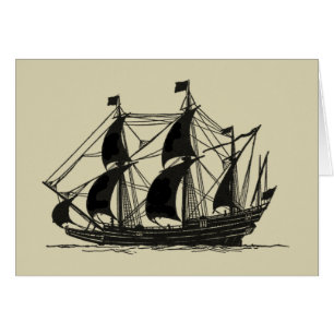 Silhouette du navire avec voiles de billage