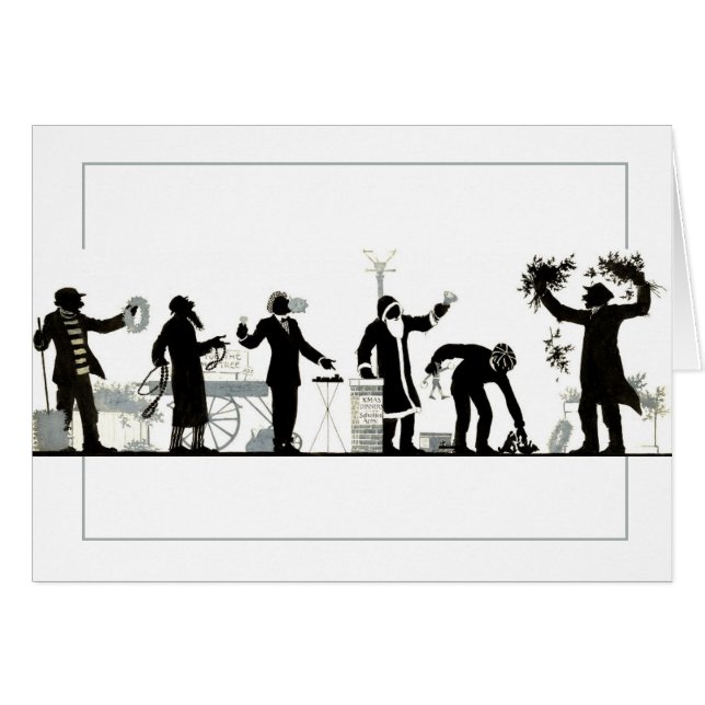 Silhouette d'un marché de rue de Noël (Devant Horizontal)