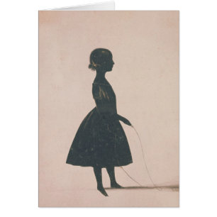 Silhouette d'une fille avec une corde à sauter