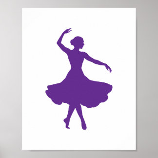 Silhouette Élégante de Ballerine Affiches de Balle