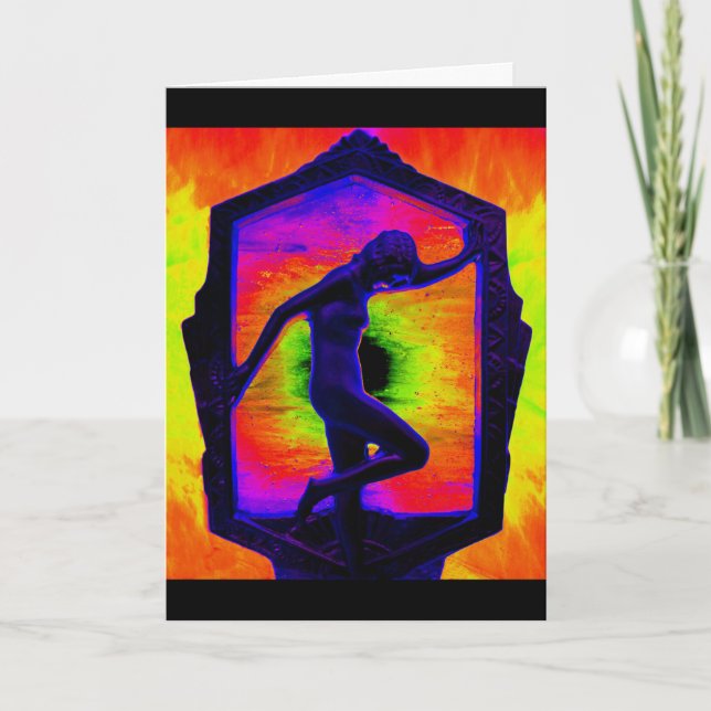 Silhouette femme vintage - Carte blanche (Devant)