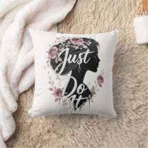 Silhouette Floral Fais-Le sur Coussin de Jet