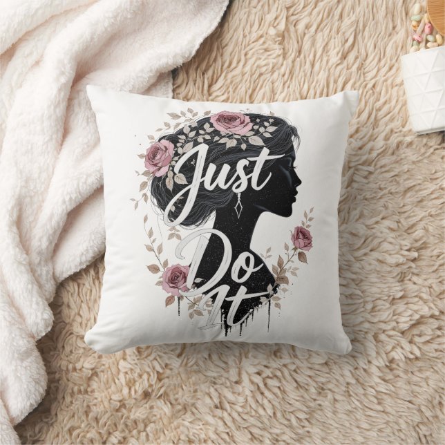 Silhouette Floral Fais-Le sur Coussin de Jet (Couverture)