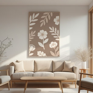 Silhouette florale - Zen neutre - Art mural
