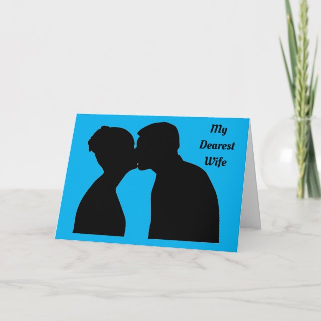 Silhouette Kissing Couple Anniversaire Carte (Devant)