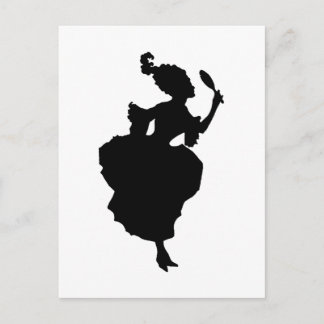 Silhouette Lady avec carte postale miroir