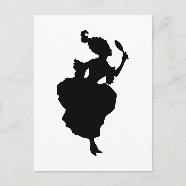 Silhouette Lady avec carte postale miroir (Devant)