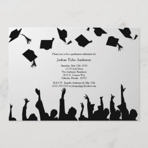 Silhouette noire blanche Invitation de la fête de 