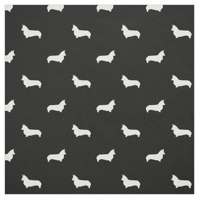 Silhouette noire et blanche de corgi de tissu de (Échantillon)