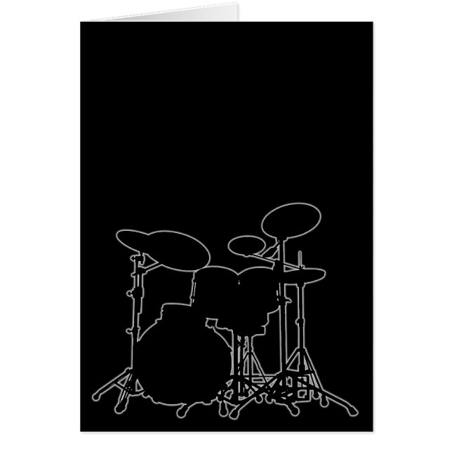 Silhouette noire et blanche de kit de tambour - (Devant)