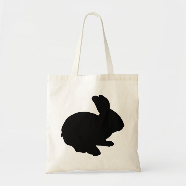 Silhouette noire Sac fourre-tout lapin de Pâques (Devant)