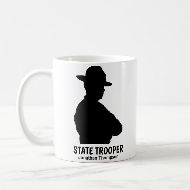 Silhouette Personnalisé État Trooper Coffee Mug (Gauche)