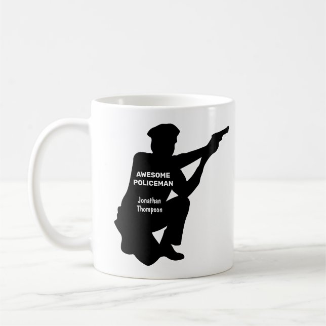 Silhouette Personnalisé Patrolman Café Mug (Gauche)