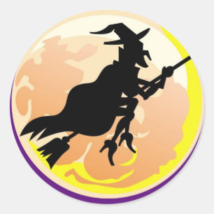 Silhouette sorcière - Sticker Halloween