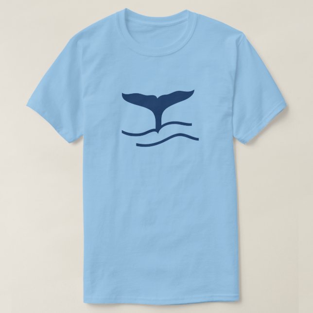 Silhouette T-Shirt de la queue de la Baleine bleue (Design devant)