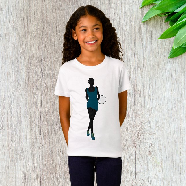 Silhouette Tennis Player Girls T-Shirt (Créateur téléchargé)