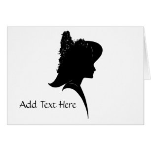 Silhouette Vintage Femme au Chapeau Vide à l'Intér