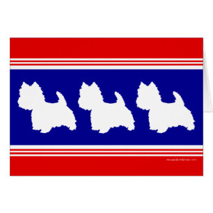 Silhouette Westie Rouge & Bleu