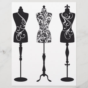 silhouettes mannequins de mode vintage