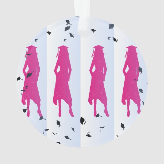 Silhouettes roses et bleues de diplômé (dos)