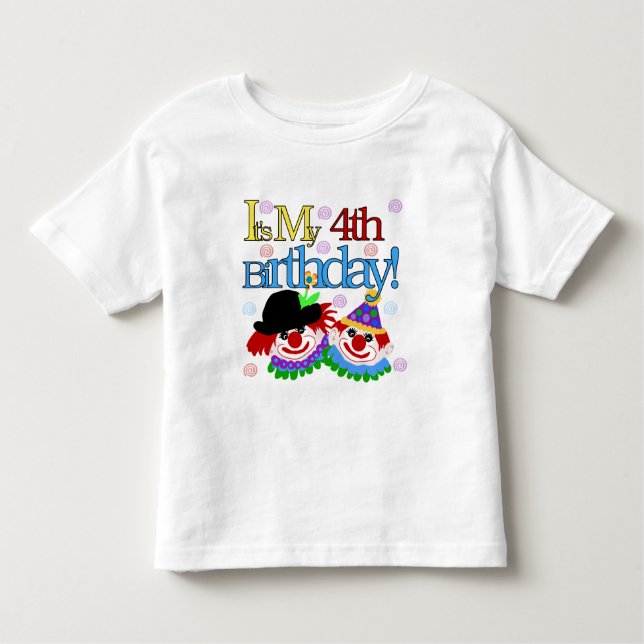Silly Clowns 4th Birthday Tshirts et cadeaux (Devant)