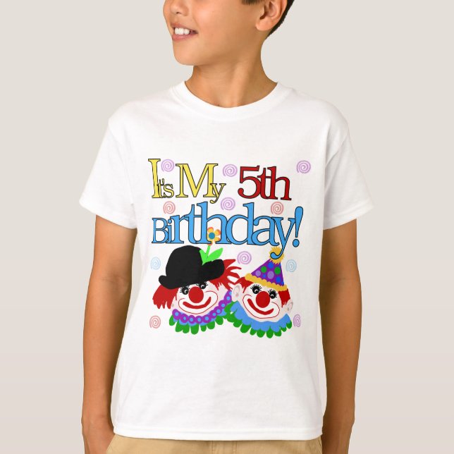 Silly Clowns 5th Birthday Tshirts et cadeaux (Devant)