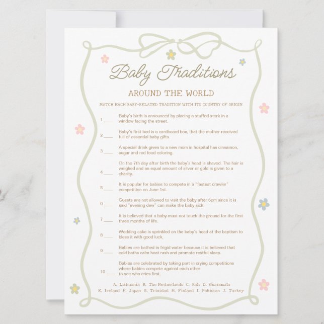 Silly Goose Baby shower Baby Traditions Carte de j (Devant)