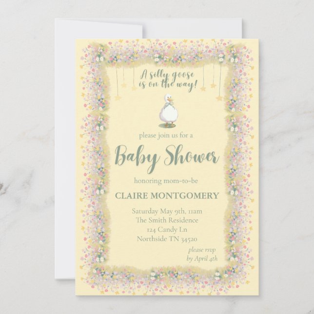 Silly Goose Baby Shower Invitation  (Devant)