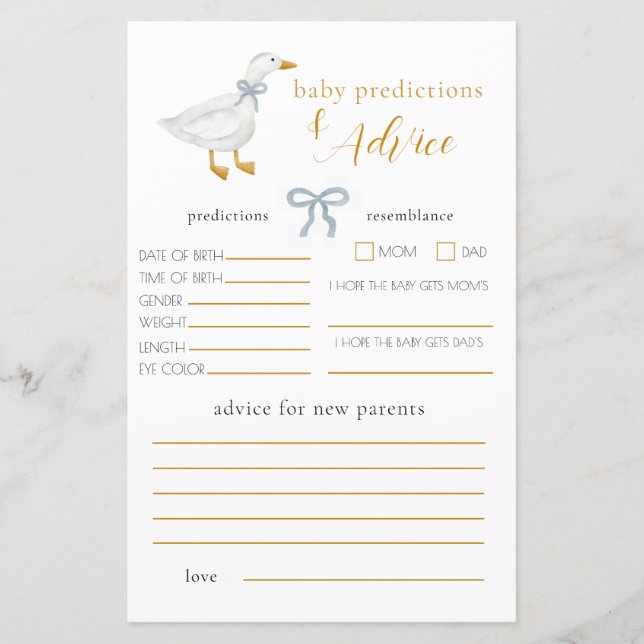 Silly Goose Blue Gingham Baby Advice Prediction (Devant)