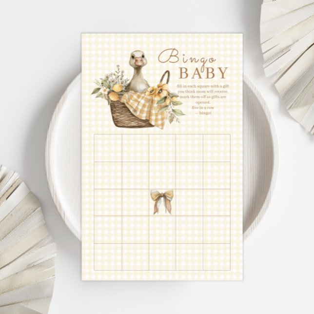 Silly Goose Lemon Watercolor Baby Shower Bingo (Créateur téléchargé)
