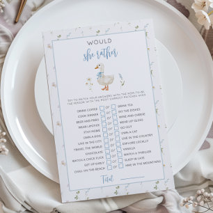 Silly Goose Voudrait-elle plutôt Baby shower jeu