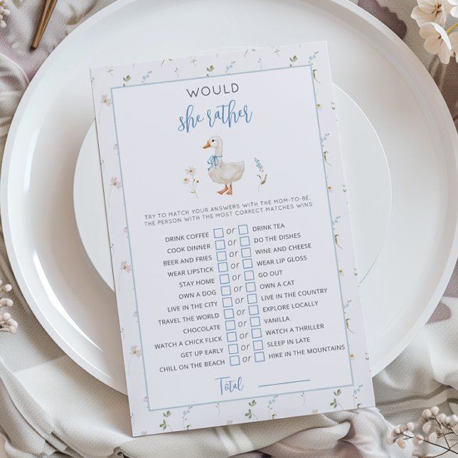 Silly Goose Voudrait-elle plutôt Baby shower jeu (Créateur téléchargé)