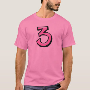 Silly Numbers 3 rose T-shirt Homme