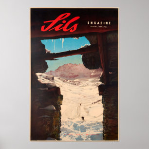 Sils, Engadine, Suisse, Poster Ski