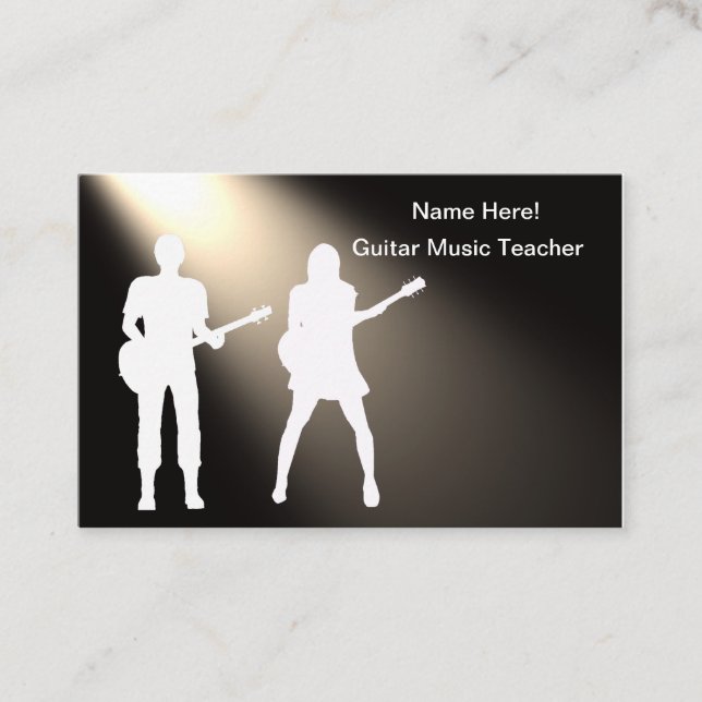 Siluhette de guitare pour Carte de visite matte st (Devant)