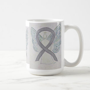 Silver Awareness Ruban Angel Art Mug
