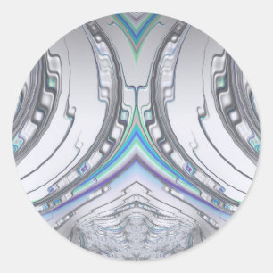 Silver Blanc Bleu Vert ~ Sticker rond classique