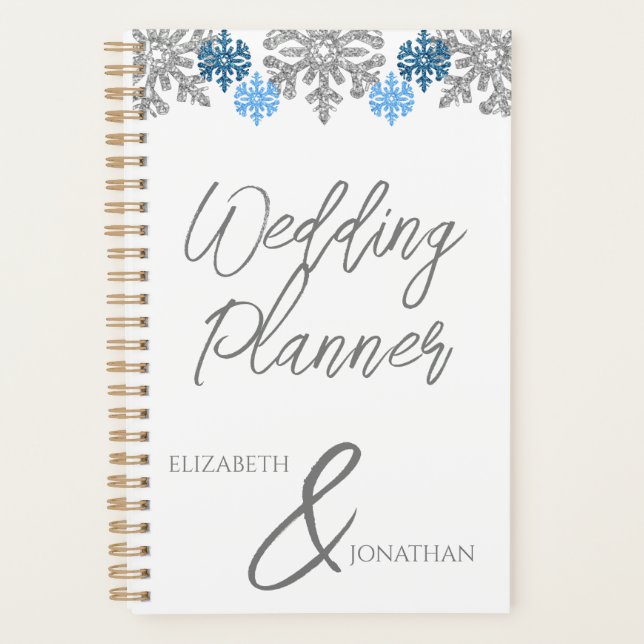 Silver Blue Snowflakes Mariage d'hiver (Devant)