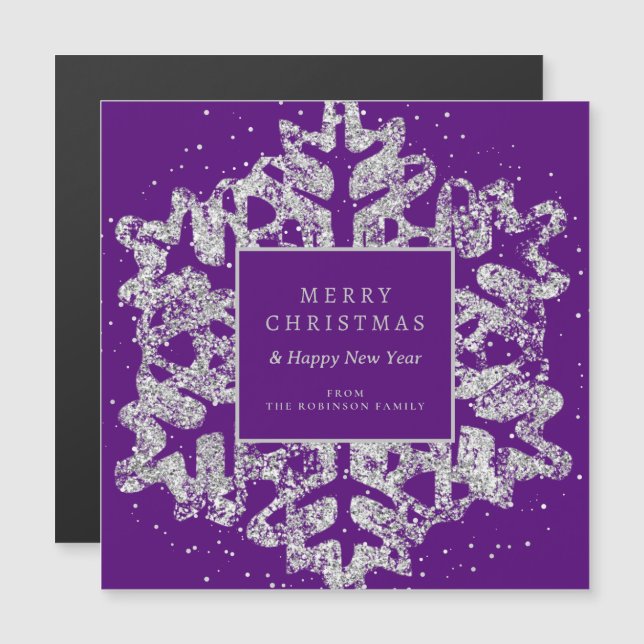 Silver Christmas Snowflake Entreprise Purple (Devant / Derrière)