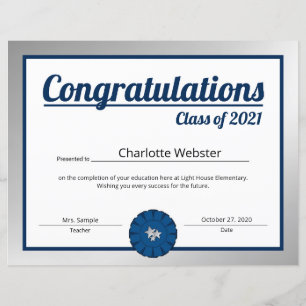 Silver Congrats Grad Souhaite Congrats Certificat