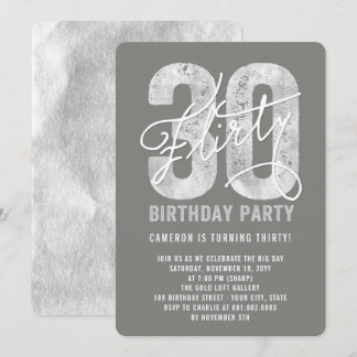 Silver Flirty Trente 30e anniversaire Invitation d