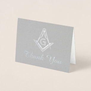 Silver Foil Masonic Merci Cartes   Freemason
