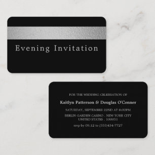 Silver Foil Stripe, Invitation de billet d'événeme